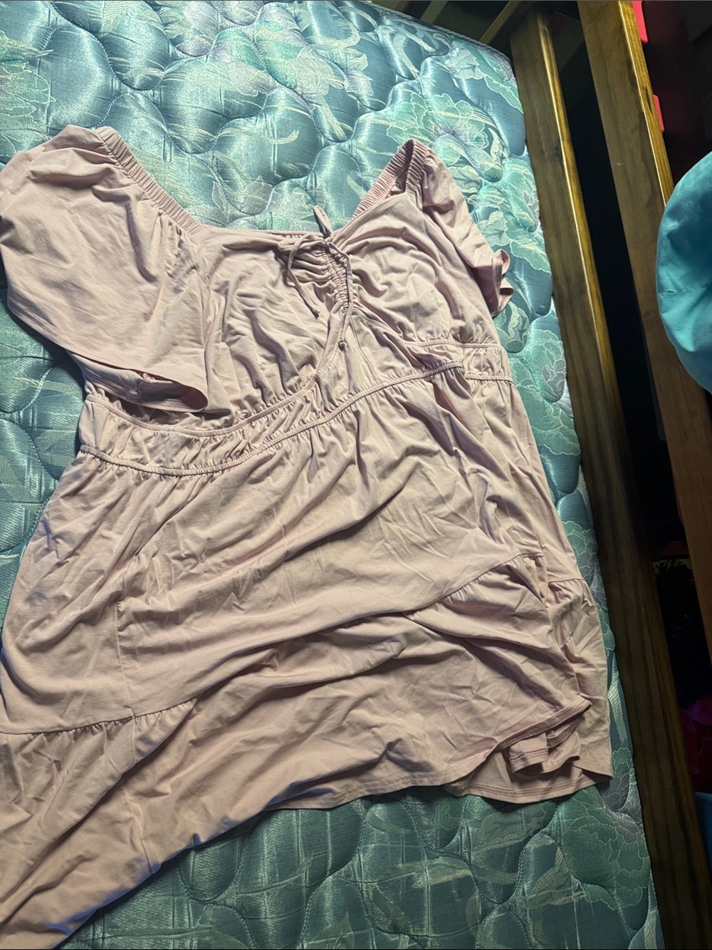 Terra & Sky Blush Off-Shoulder Tie-Waist Tunic